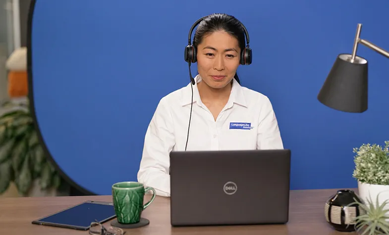 An on-demand interpreter on a video call